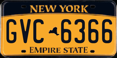 NY license plate GVC6366