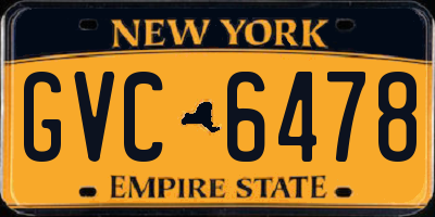 NY license plate GVC6478