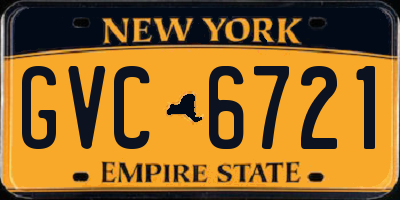 NY license plate GVC6721