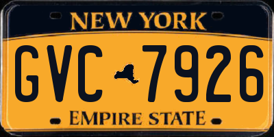 NY license plate GVC7926