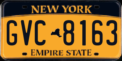NY license plate GVC8163