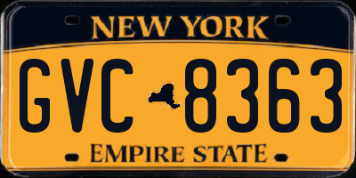 NY license plate GVC8363