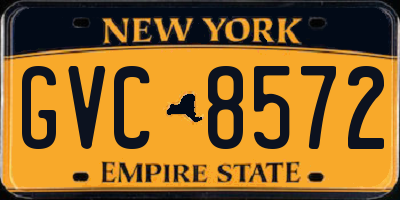 NY license plate GVC8572