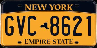 NY license plate GVC8621