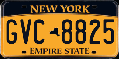 NY license plate GVC8825
