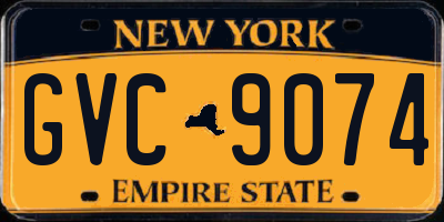 NY license plate GVC9074