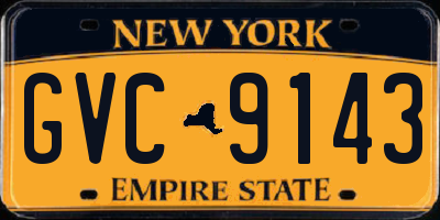 NY license plate GVC9143