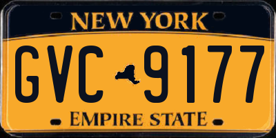 NY license plate GVC9177