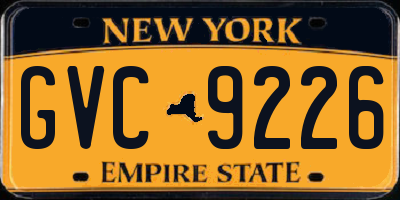 NY license plate GVC9226