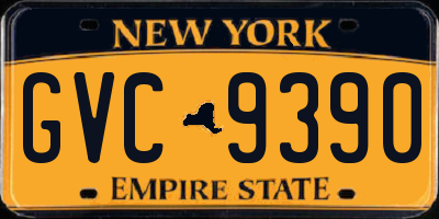 NY license plate GVC9390