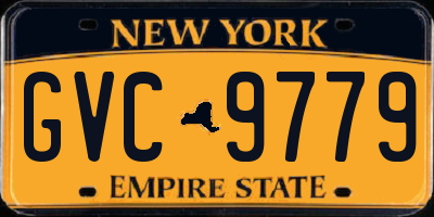 NY license plate GVC9779