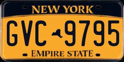 NY license plate GVC9795