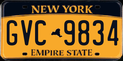 NY license plate GVC9834