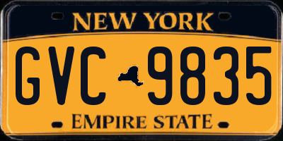 NY license plate GVC9835