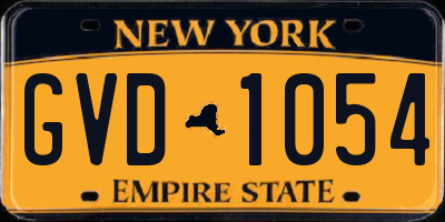 NY license plate GVD1054