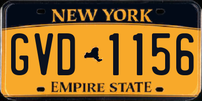NY license plate GVD1156