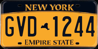 NY license plate GVD1244