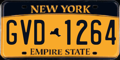 NY license plate GVD1264