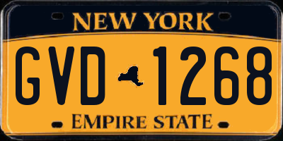 NY license plate GVD1268