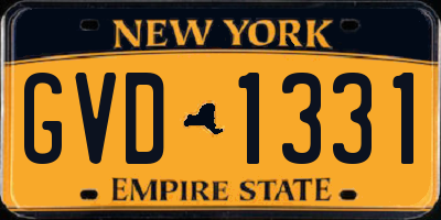 NY license plate GVD1331