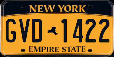 NY license plate GVD1422
