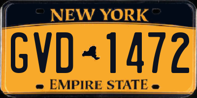 NY license plate GVD1472