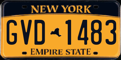 NY license plate GVD1483