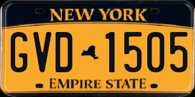 NY license plate GVD1505