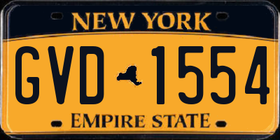 NY license plate GVD1554