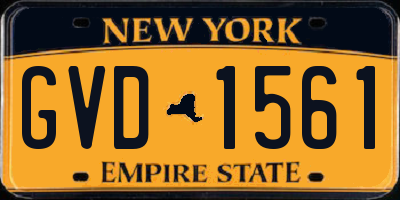 NY license plate GVD1561
