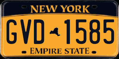 NY license plate GVD1585