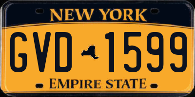 NY license plate GVD1599