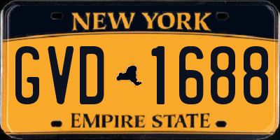 NY license plate GVD1688