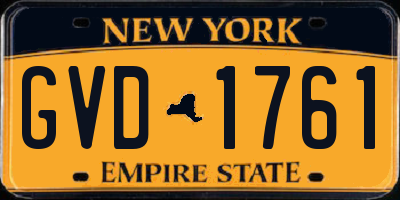 NY license plate GVD1761