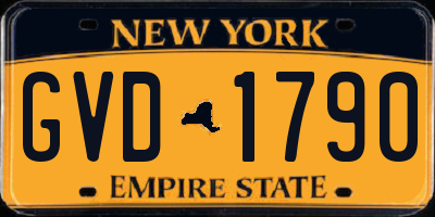 NY license plate GVD1790
