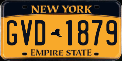 NY license plate GVD1879