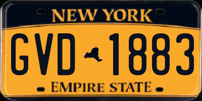 NY license plate GVD1883