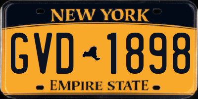 NY license plate GVD1898