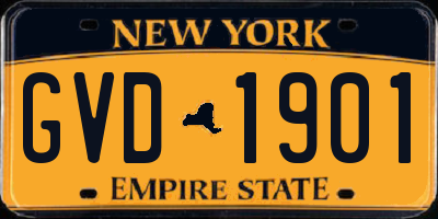 NY license plate GVD1901