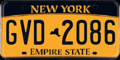 NY license plate GVD2086