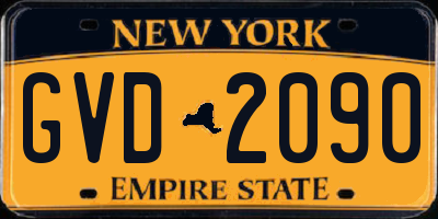 NY license plate GVD2090