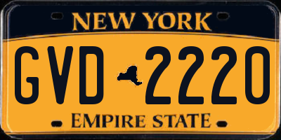 NY license plate GVD2220