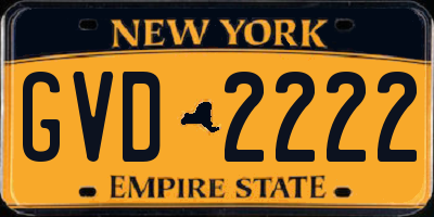 NY license plate GVD2222