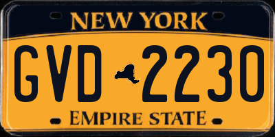 NY license plate GVD2230