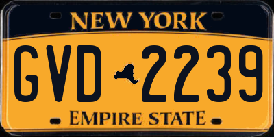 NY license plate GVD2239