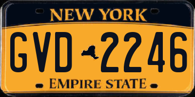 NY license plate GVD2246