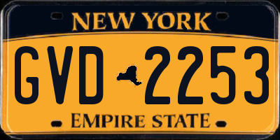 NY license plate GVD2253