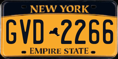 NY license plate GVD2266