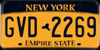NY license plate GVD2269