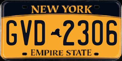 NY license plate GVD2306